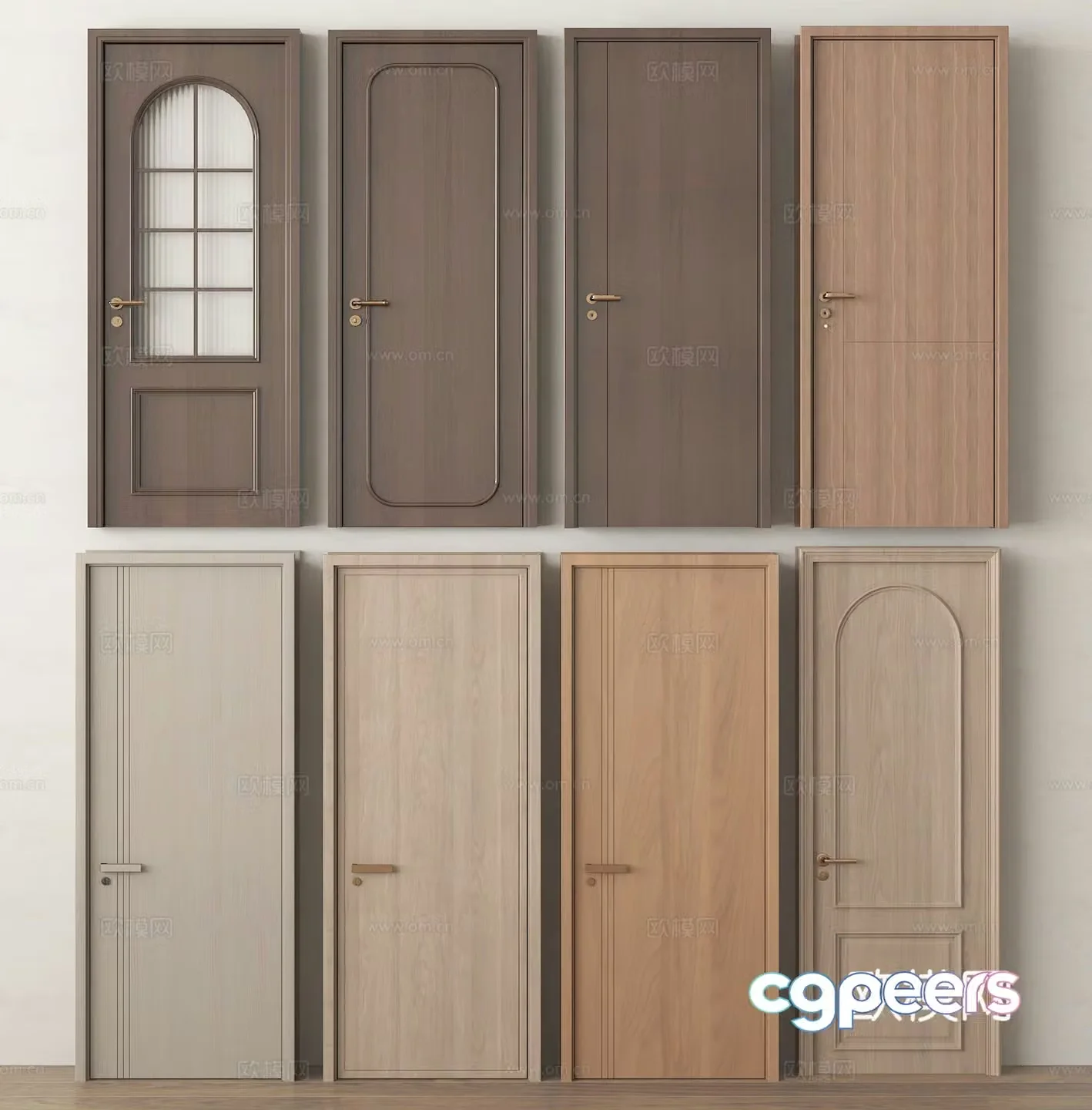 Single-open door bedroom door bathroom door 3D model