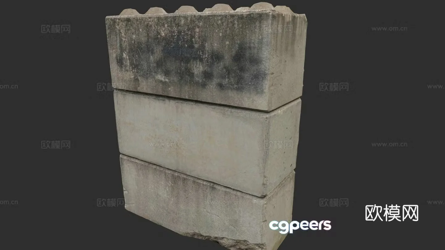 concrete bridge pier 3d model
