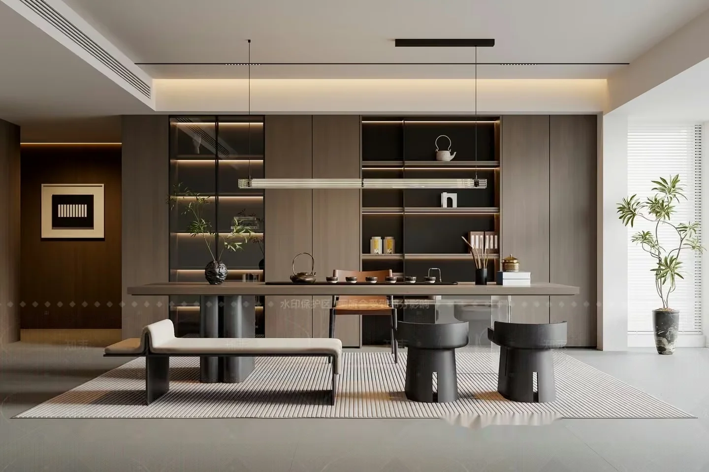 Modern Dining Room 3D Model – 9368 – VRAY Render