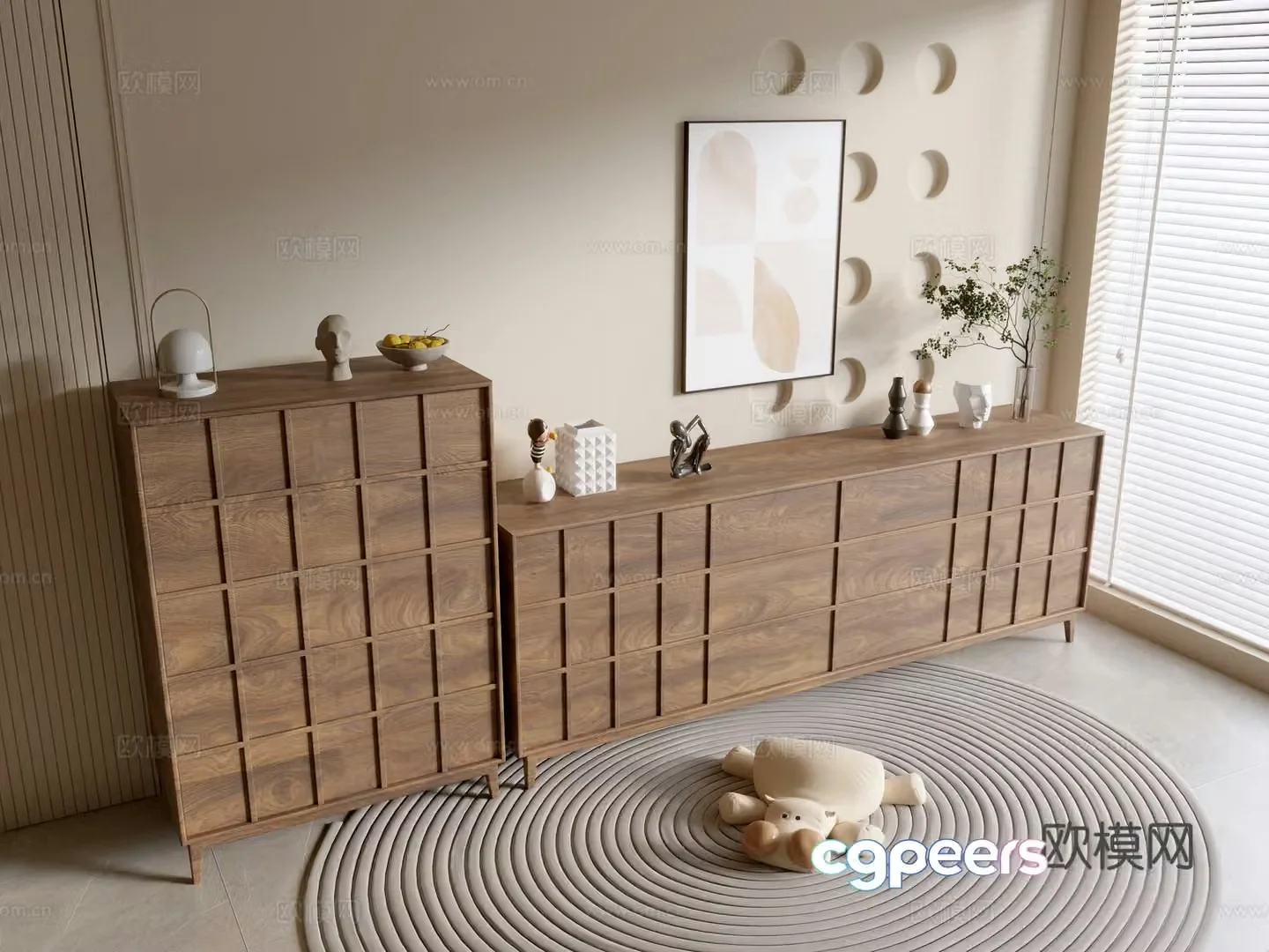 Modern wood grain cabinet minimalist wind cabinet whole cabinet sideboard cabinet balcony cabinet storage cabinet 3d model