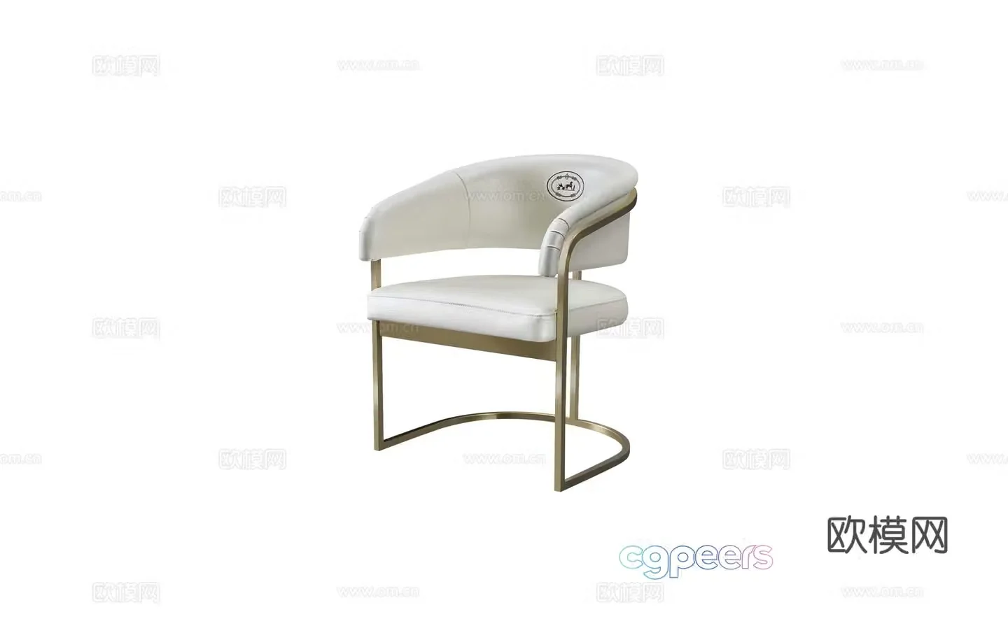 Light luxury European style dining chair 3d model