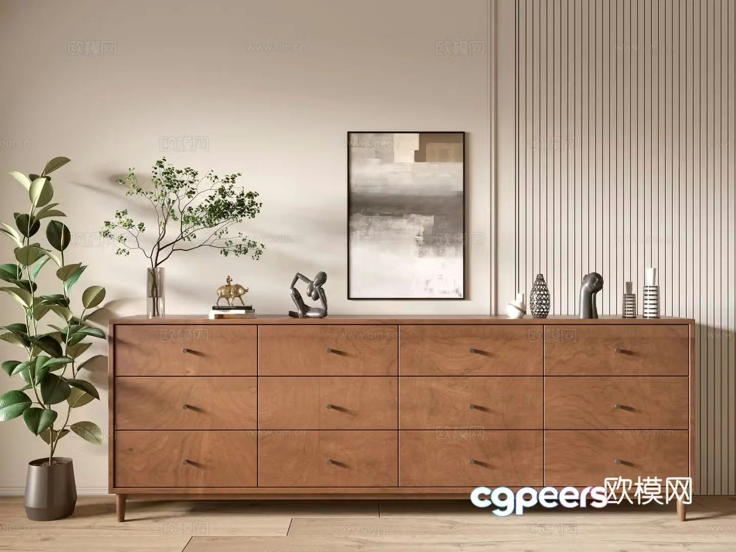 Modern wood grain cabinet minimalist wind cabinet whole cabinet sideboard cabinet balcony cabinet storage cabinet 3d model