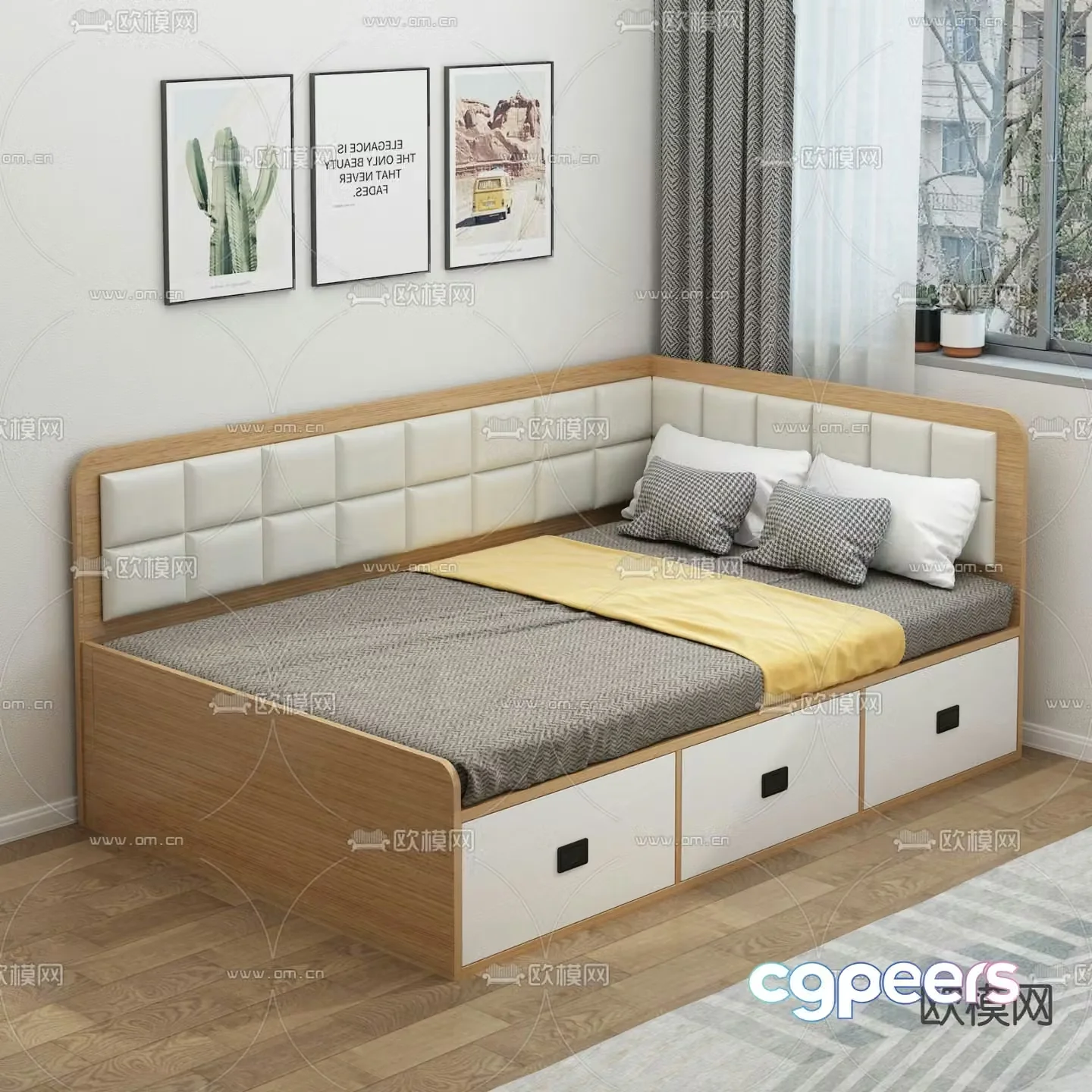 Modern tatami children’s bed 3d model