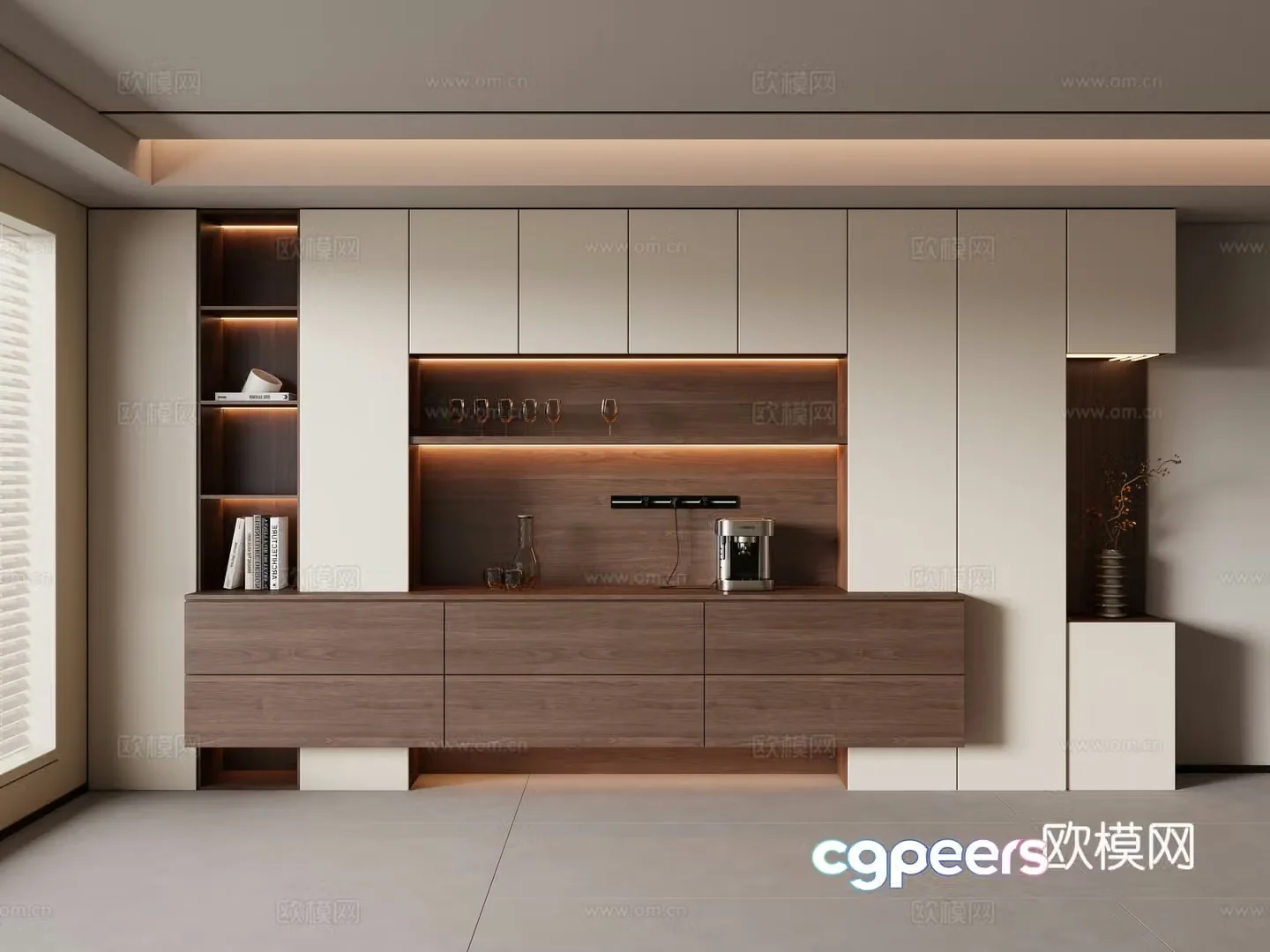 Modern medieval sideboard wine cabinet 3d model