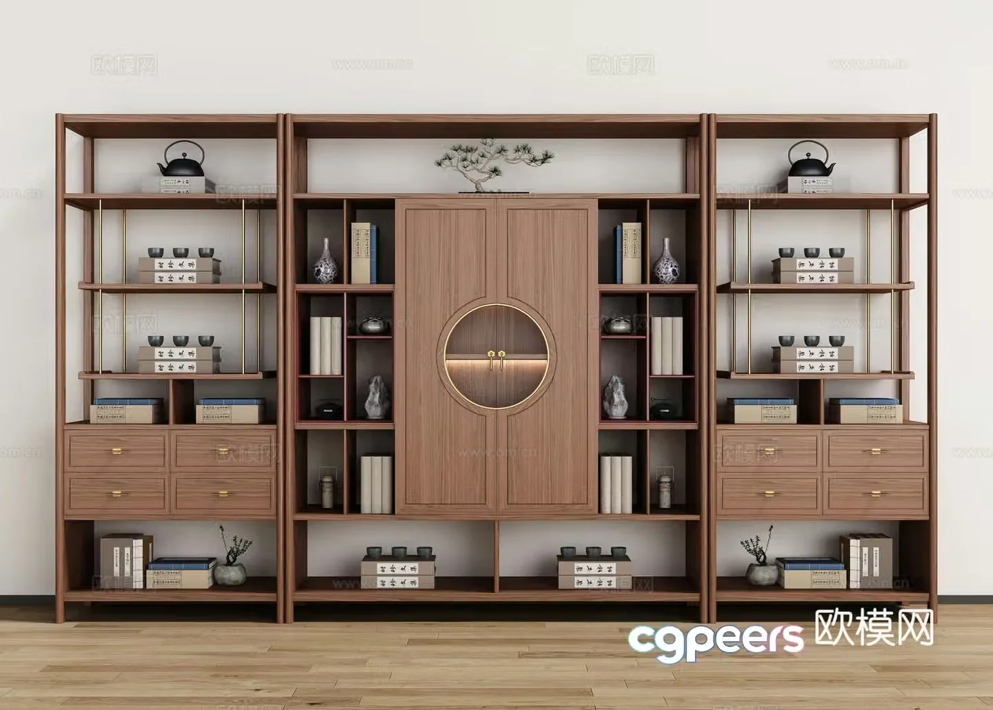 New Chinese bookcase 3D model