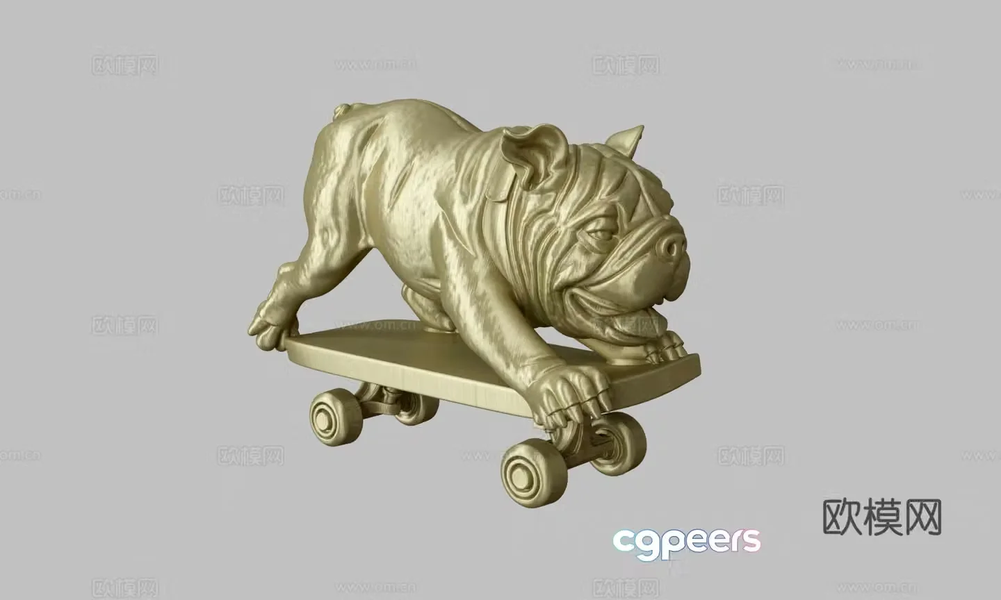 Modern Metal Dog Sculpture 3d Model