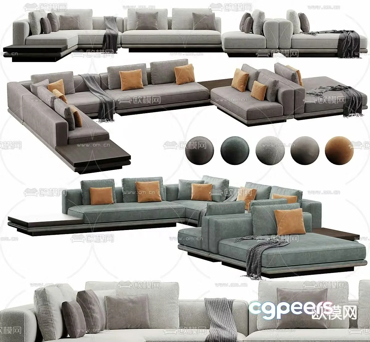 Public Sofa Lobby Sofa Modular Sofa 3D Model