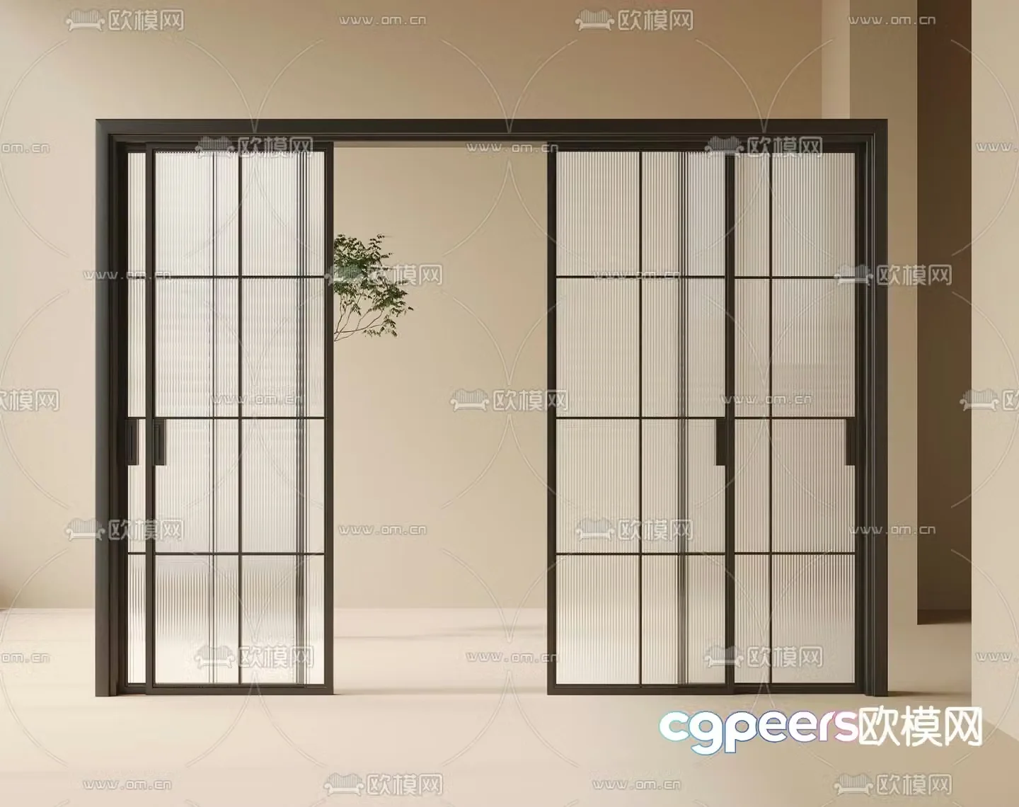 Modern sliding door Kitchen door 3d model