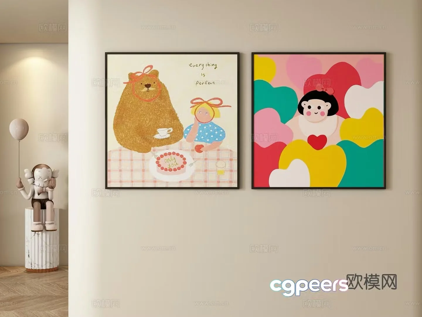 Children’s decorative paintings hanging paintings 3d model