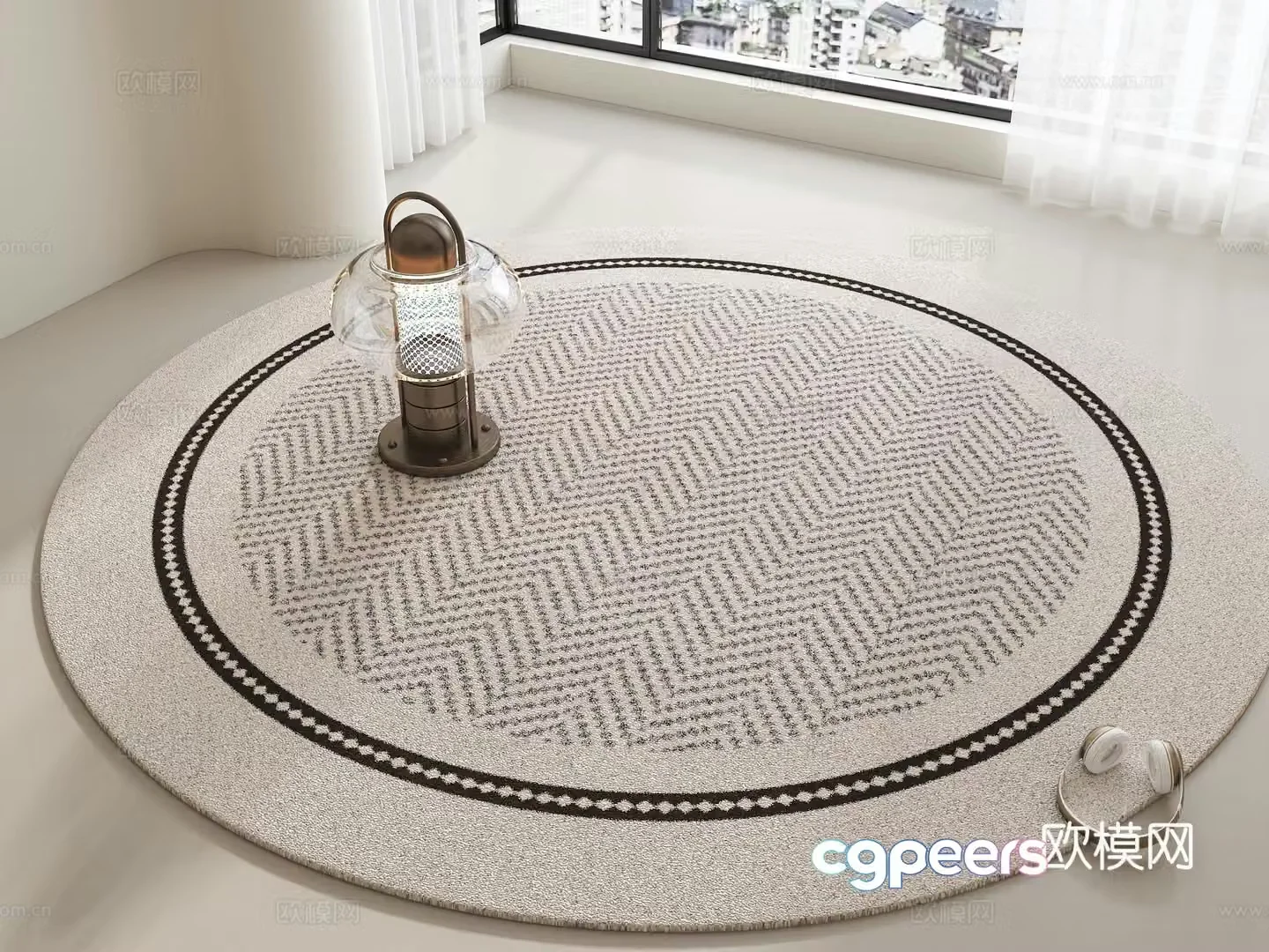 Carpet Middle style carpet Wasabi style carpet Cream style carpet Living room carpet Round carpet 3d model