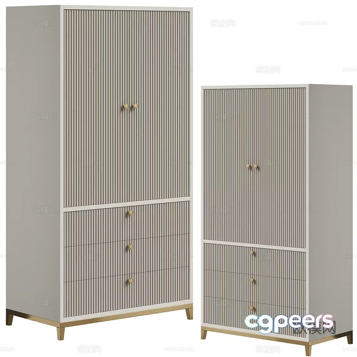 Modern minimalist wardrobe finished wardrobe 3d model