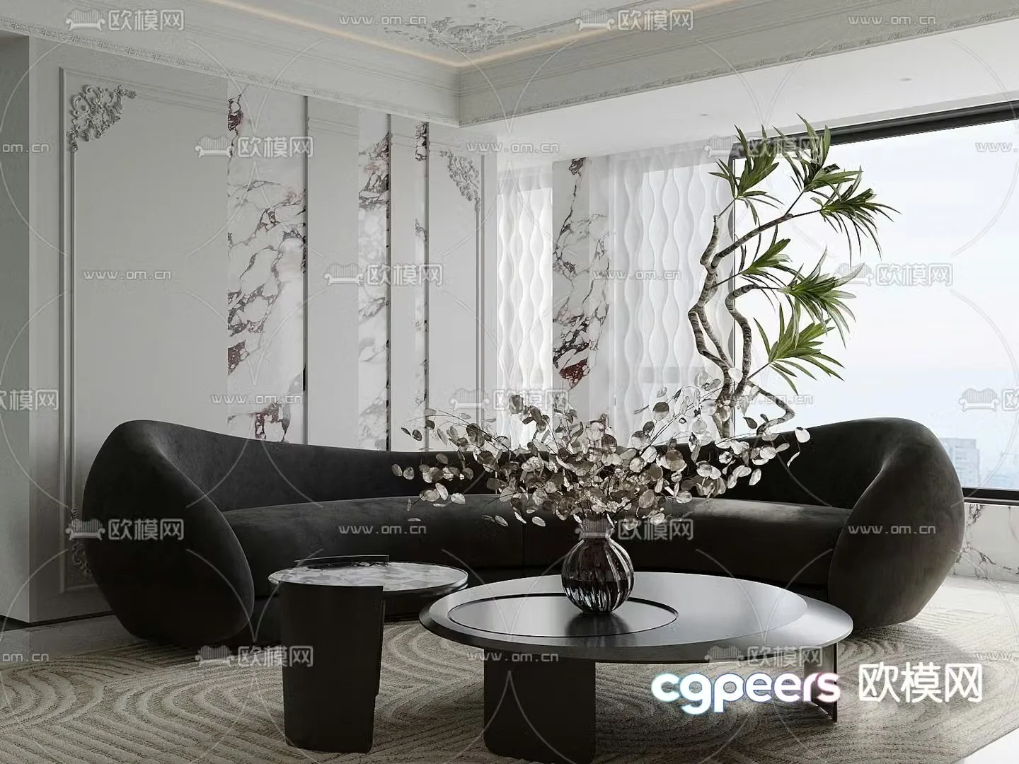 Special shaped sofa curved sofa 3d model