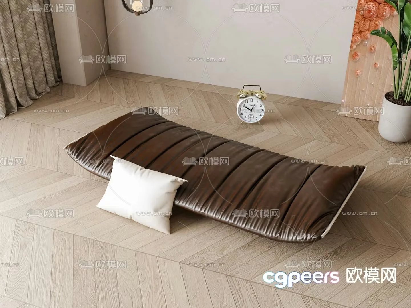 American seat cushion leather seat cushion 3d model