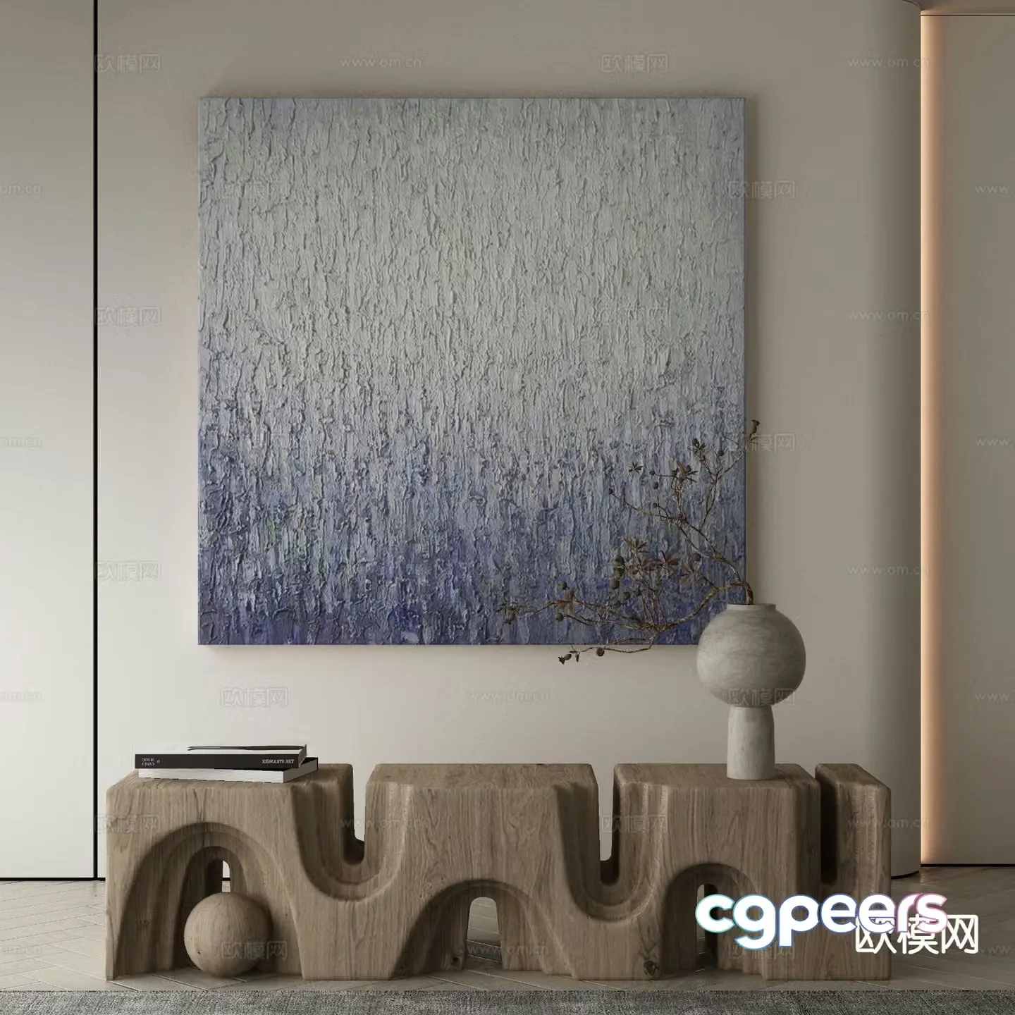 Modern decorative painting texture painting gradient hanging painting 3D model