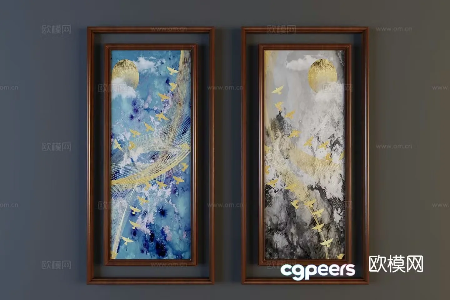 Decorative painting abstract painting hanging painting 3d model