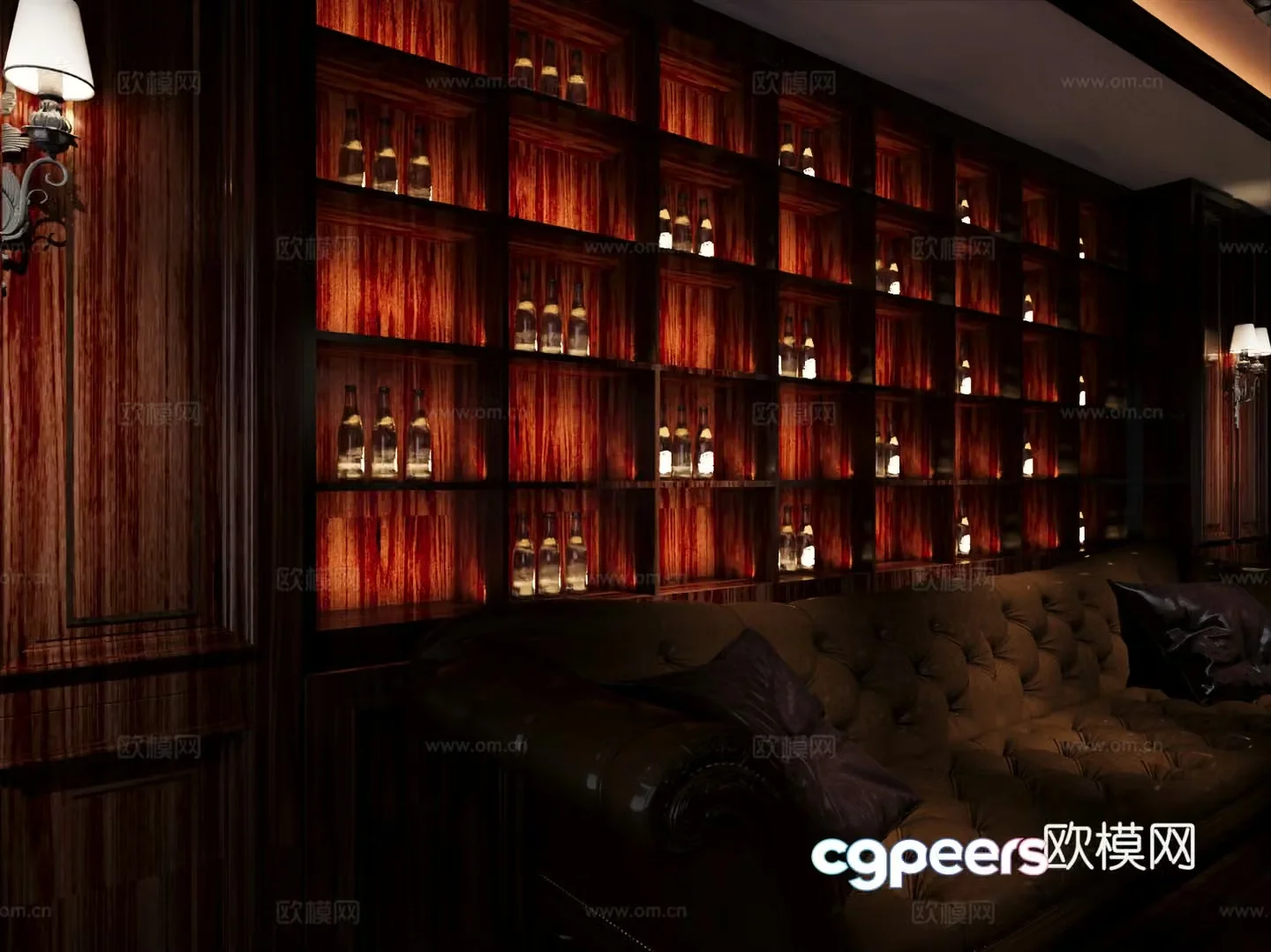 American wine cabinet red wine cabinet mahogany wine cabinet side cabinet wine cabinet 3D model