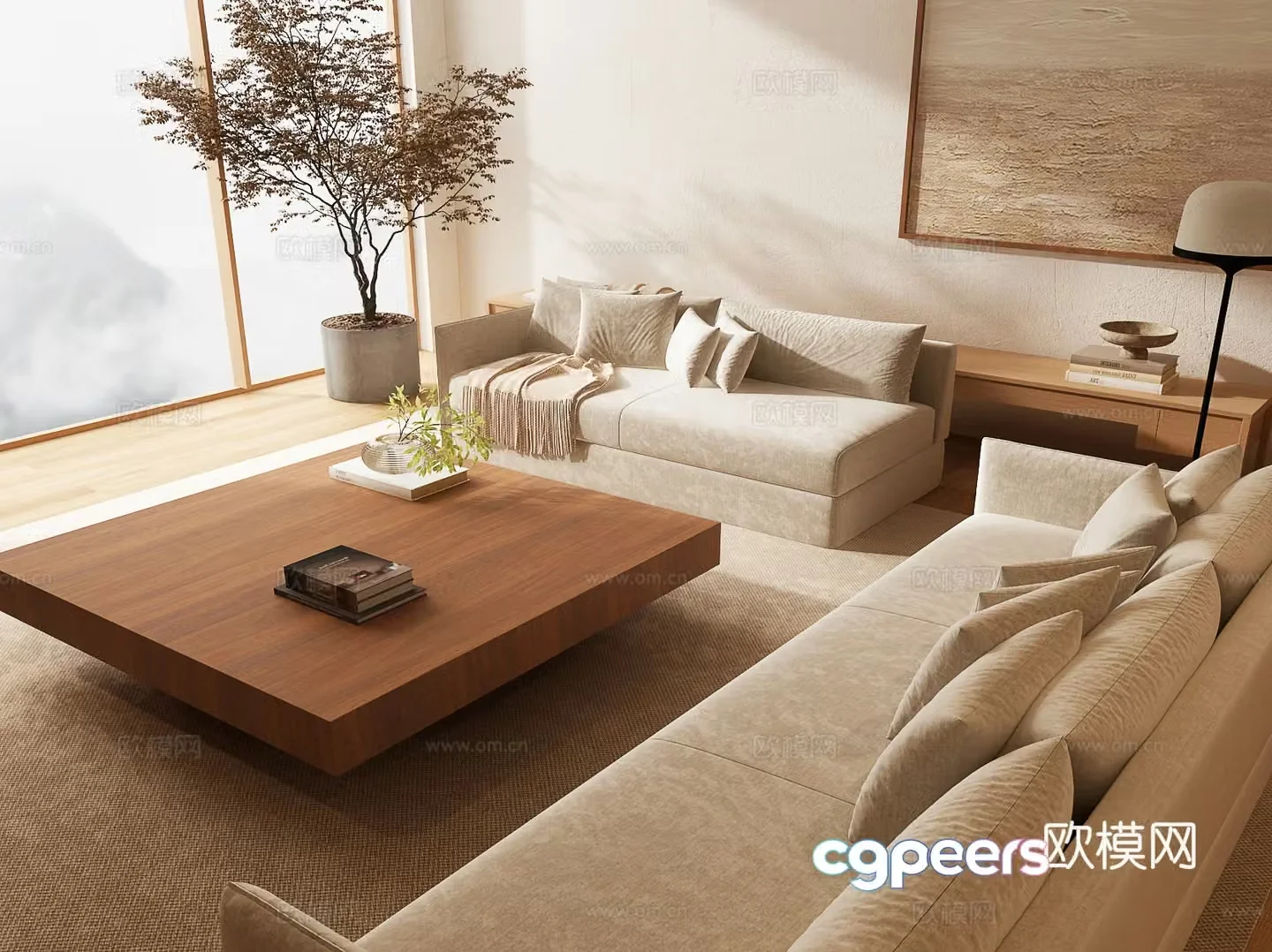 Modern sofa combination Italian sofa combination Modern living room Modern sofa coffee table combination 3D model