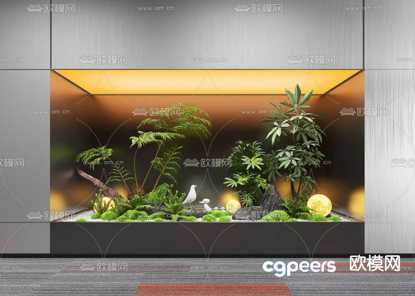 Indoor landscape plant landscaping 3d model