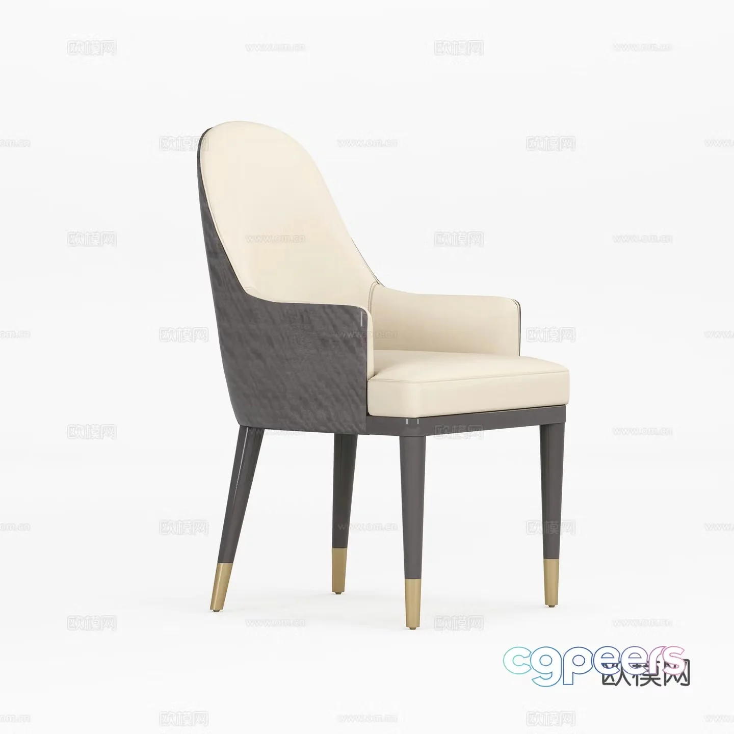 Light luxury single chair chair dining chair 3D model