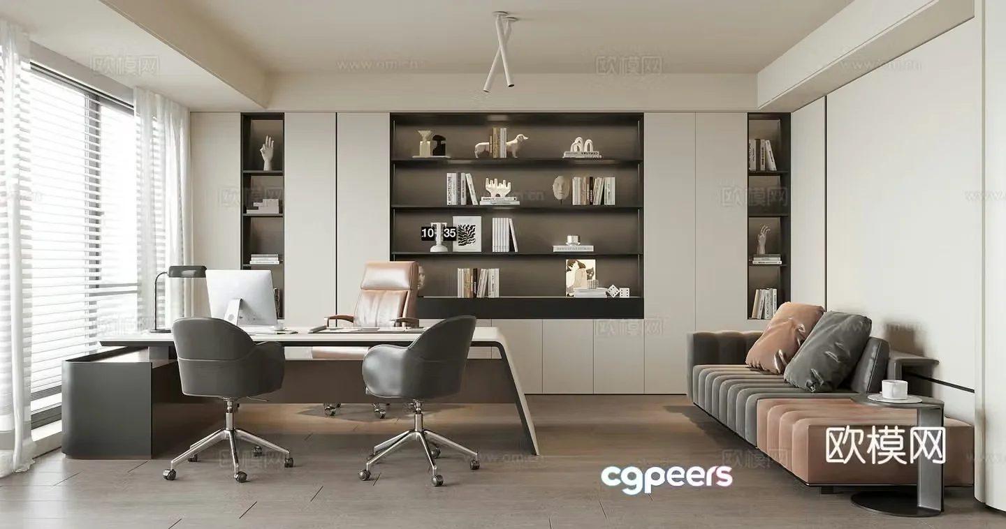 Modern General Manager Office Boss Office Desk and Chair Office Chair 3D Model