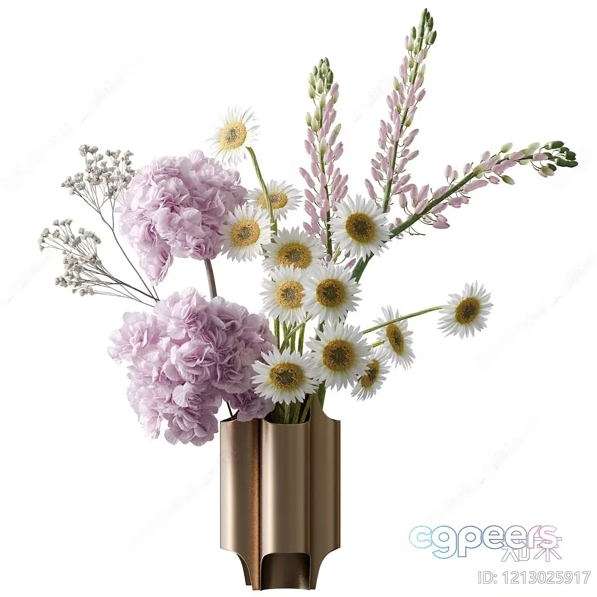 A Bouquet Of Flowers In A Vase 3D Model – 4446 – VRAY Render