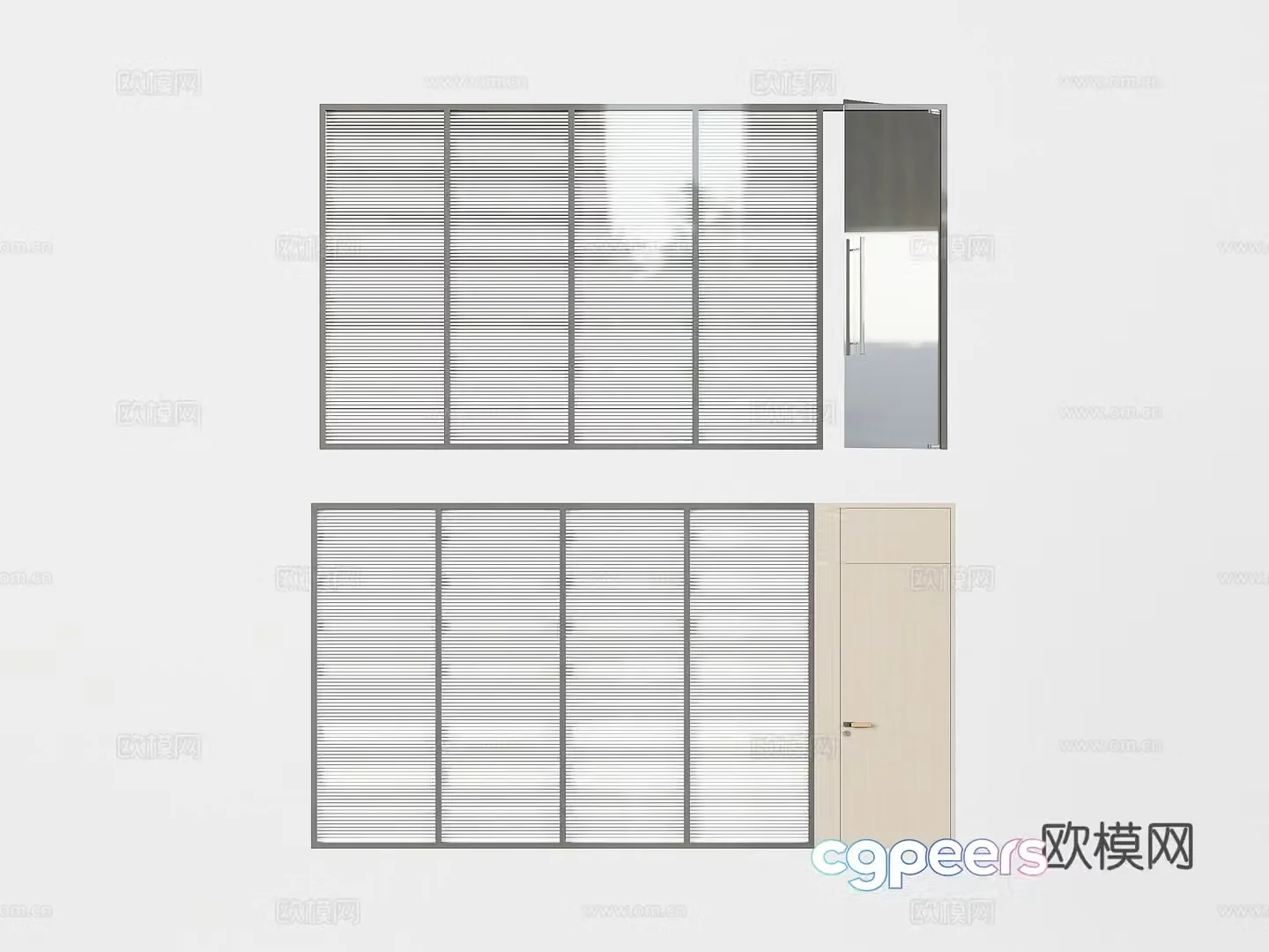 Modern glass partition office partition 3d model