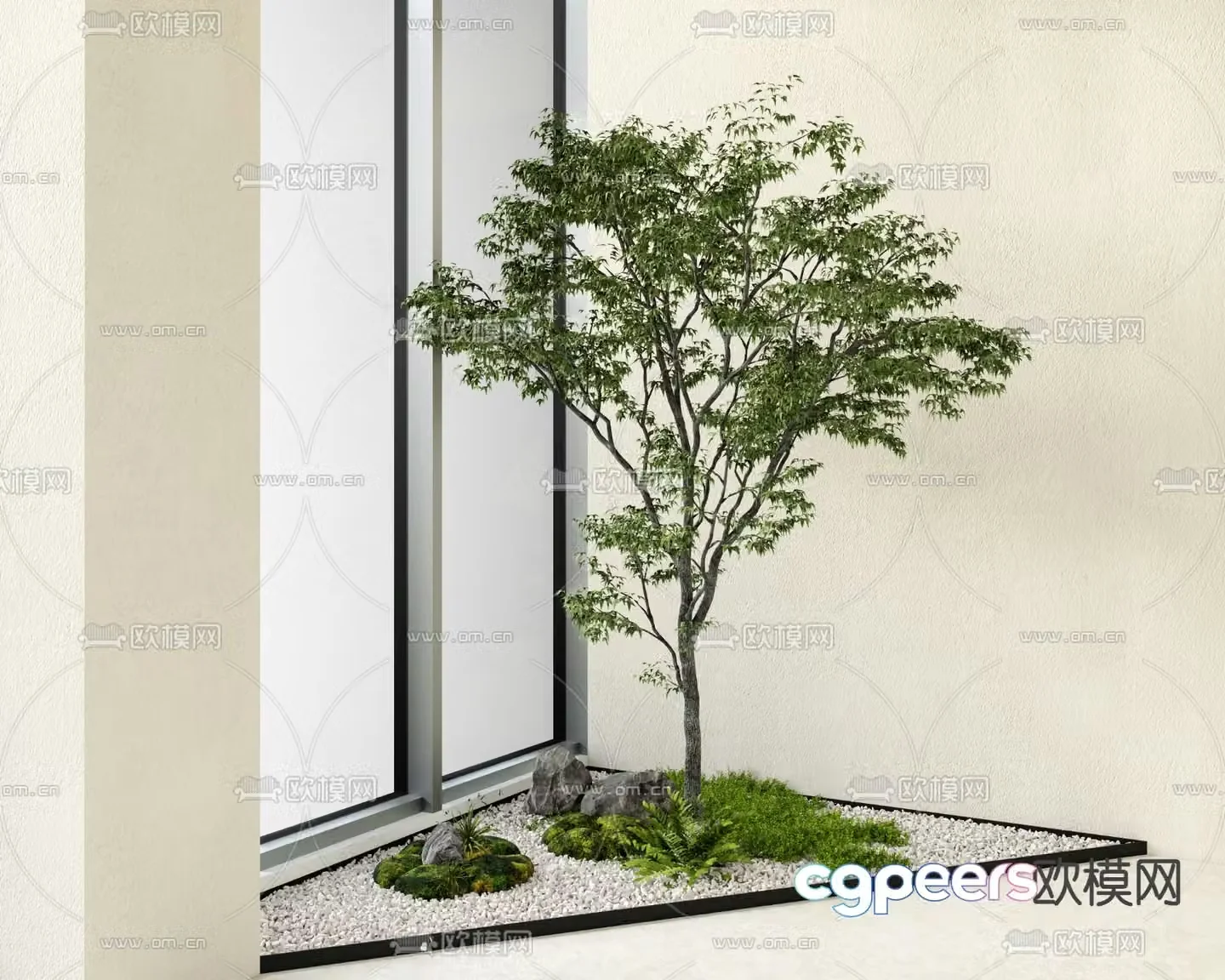 Landscape sketch green plant 3d model