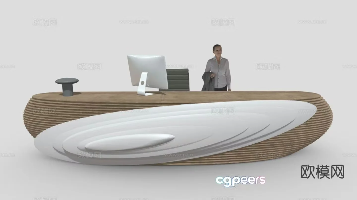 front desk clerk front desk reception desk 3d model