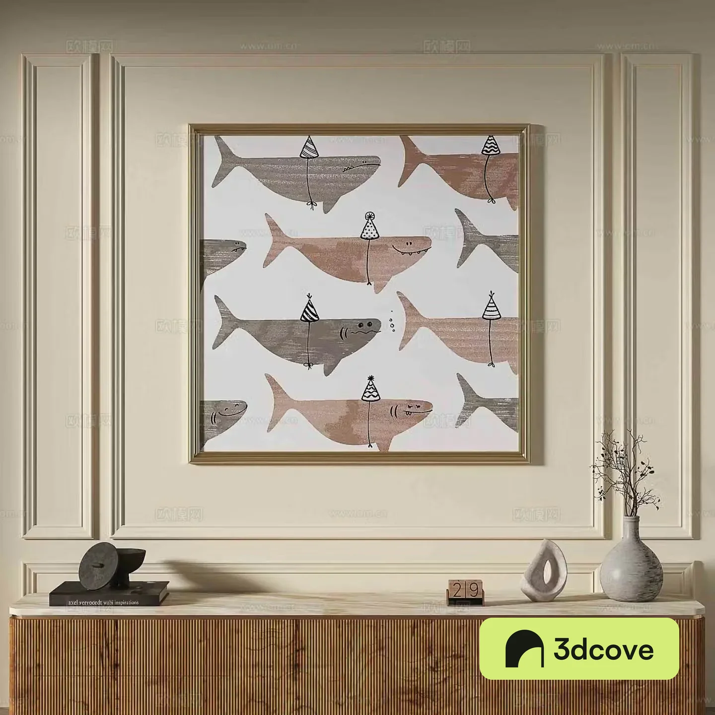 French abstract painting decorative painting
