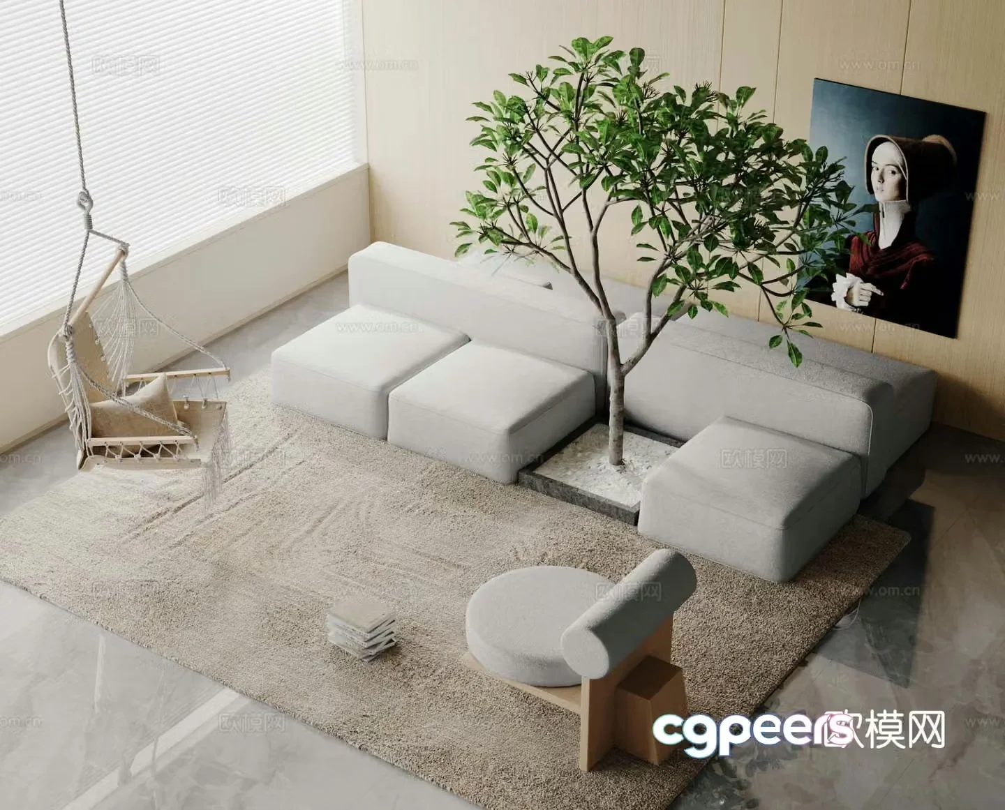 Modern sectional sofa 3d model