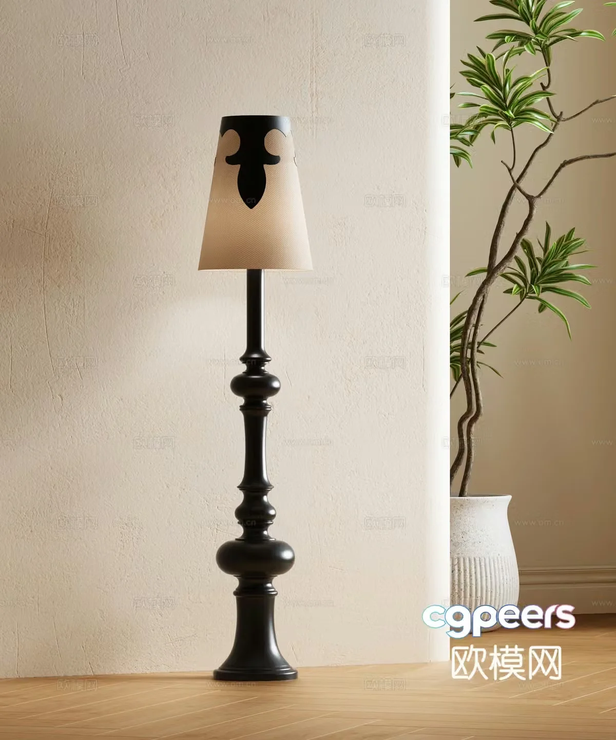French floor lamp American floor lamp Modern French floor lamp 3D model