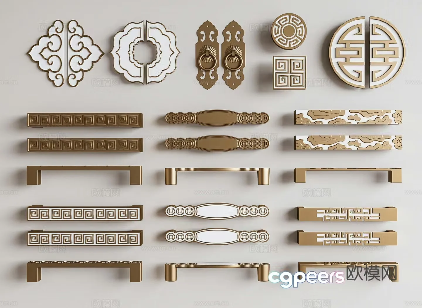 New Chinese style handle cabinet door handle cabinet door handle metal handle drawer handle door handle door handle 3D model