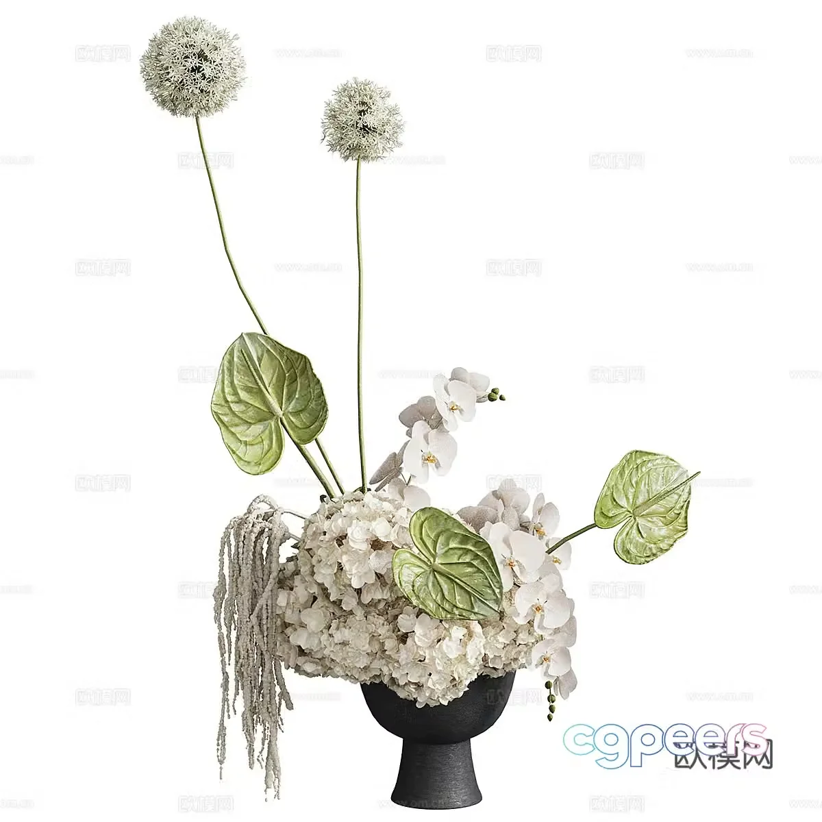 New Chinese vase flower art 3D model