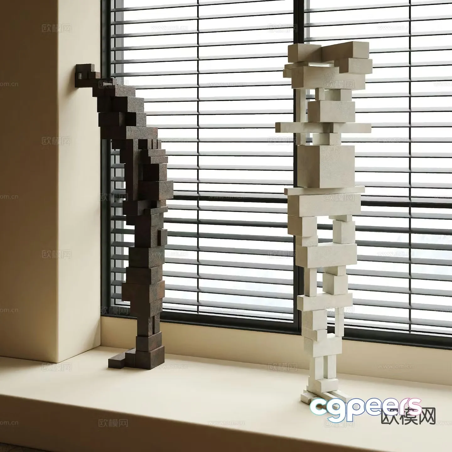 Abstract sculpture ornaments 3d model