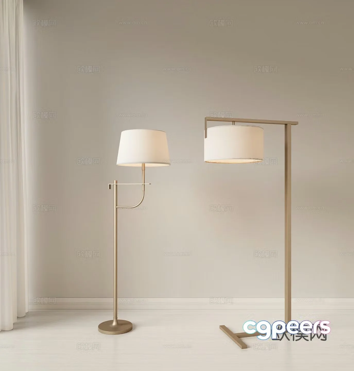 Modern light luxury floor lamp Fishing lamp Living room floor lamp Study room floor lamp Retro floor lamp 3D model