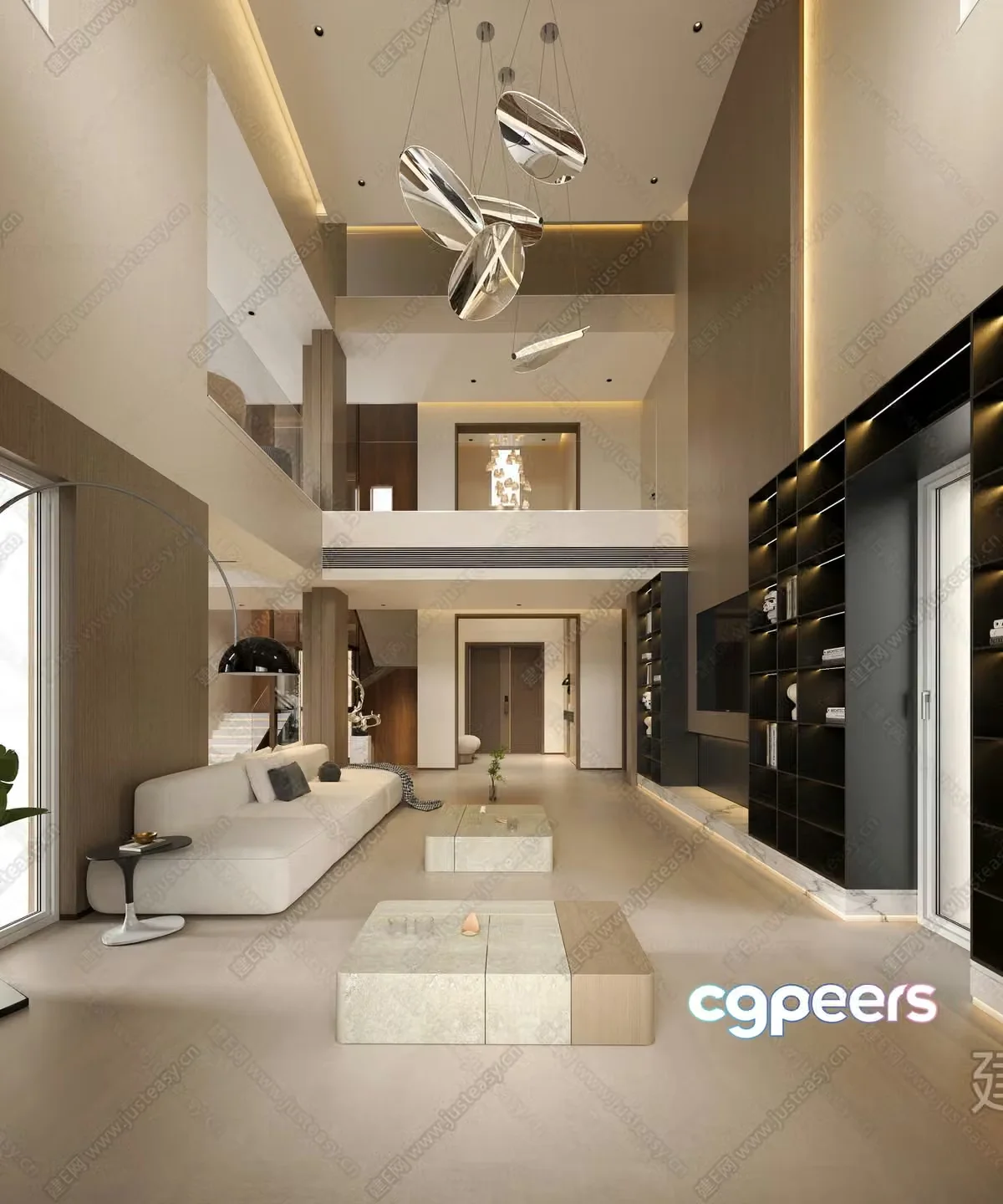 Modern Living Room 3D Model – 3721 – VRAY Render