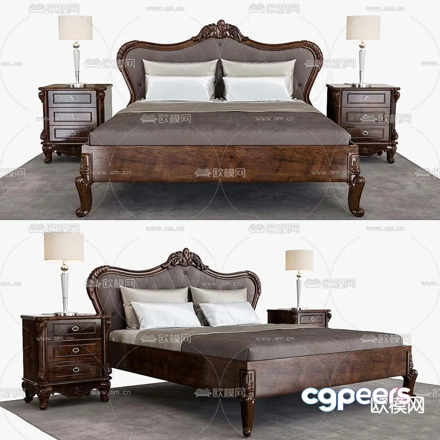 Rhodes Versailles American double bed 3d model