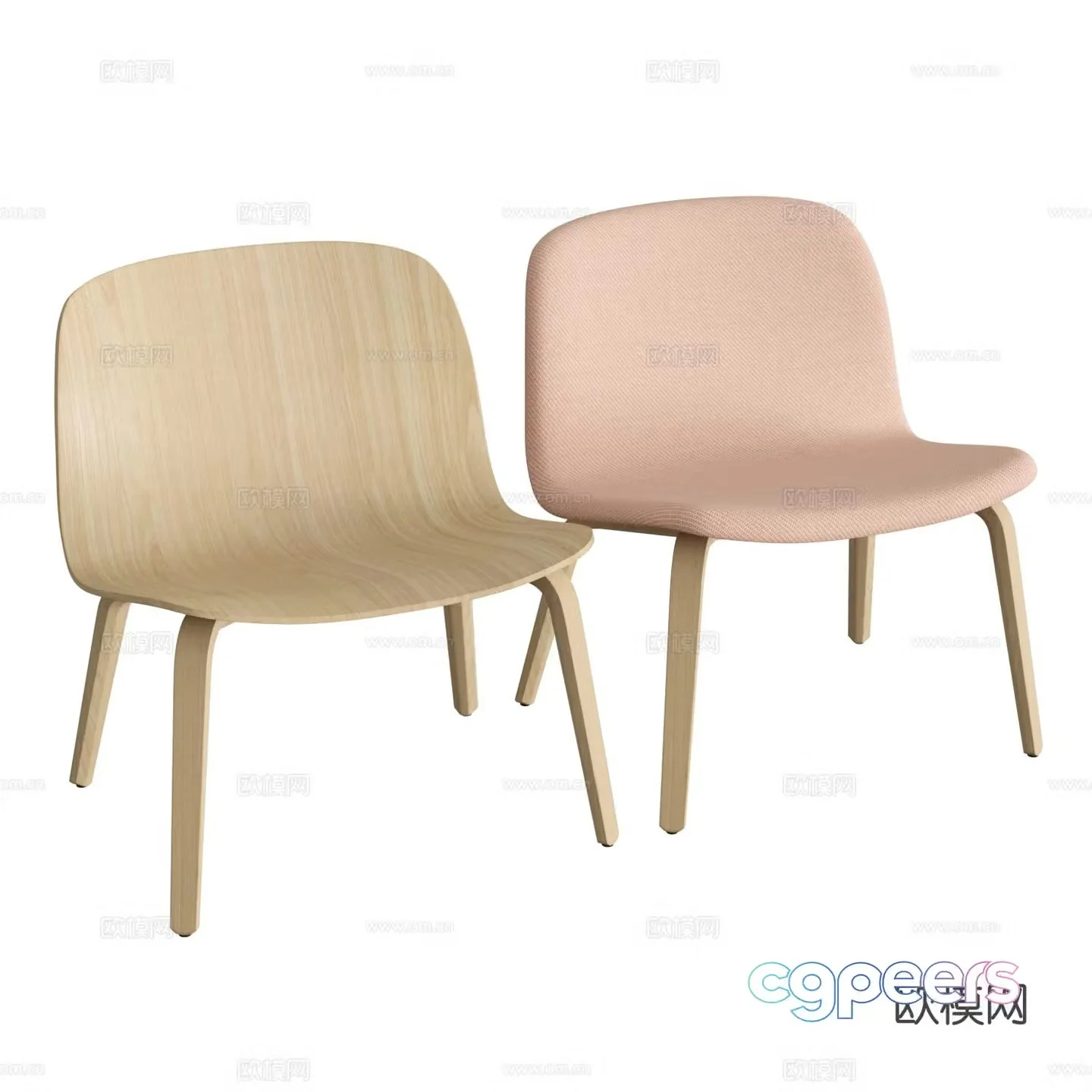 Nordic children’s chair single chair 3d model