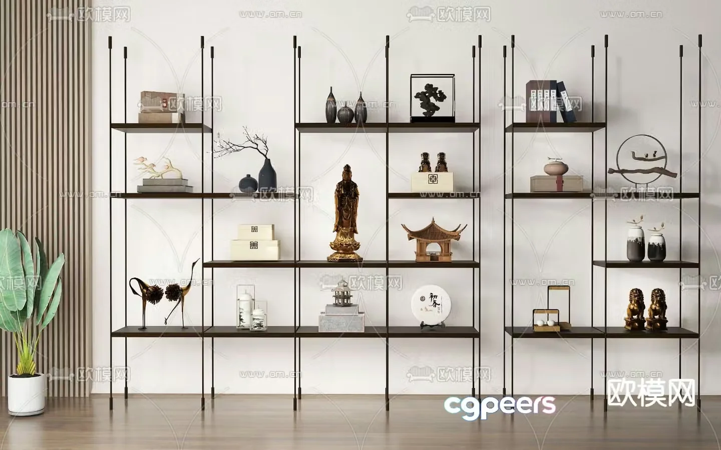 Modern storage rack decorative rack 3d model