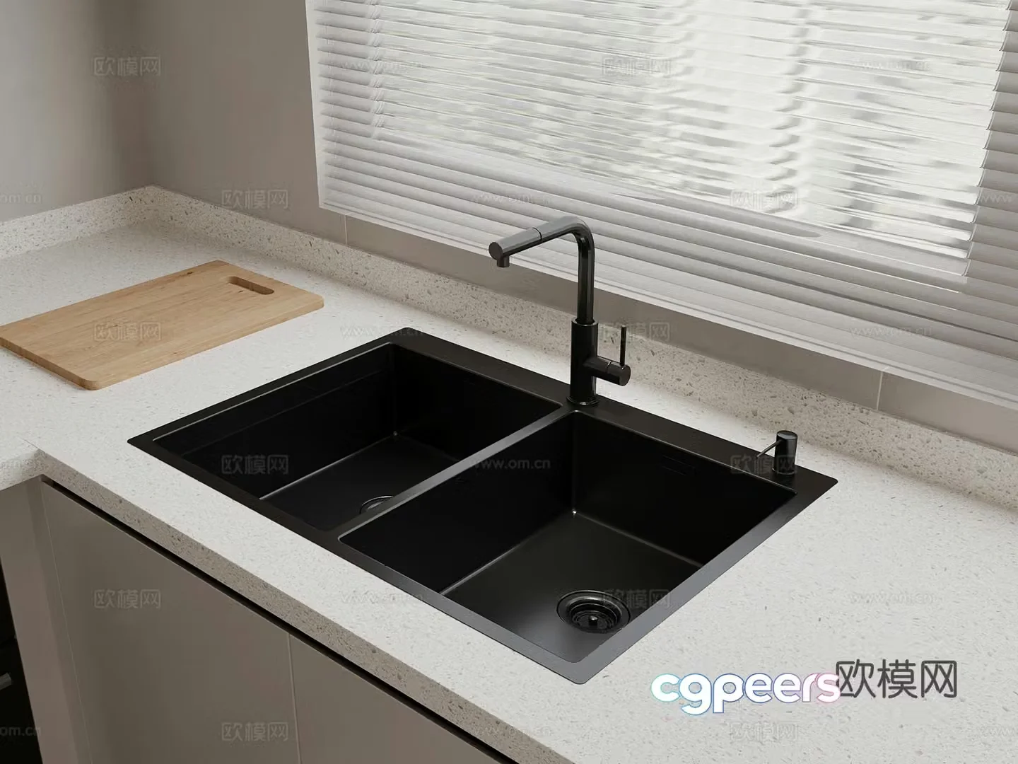 Sink Modern waterfall sink Vegetable sink Under counter basin 3D model
