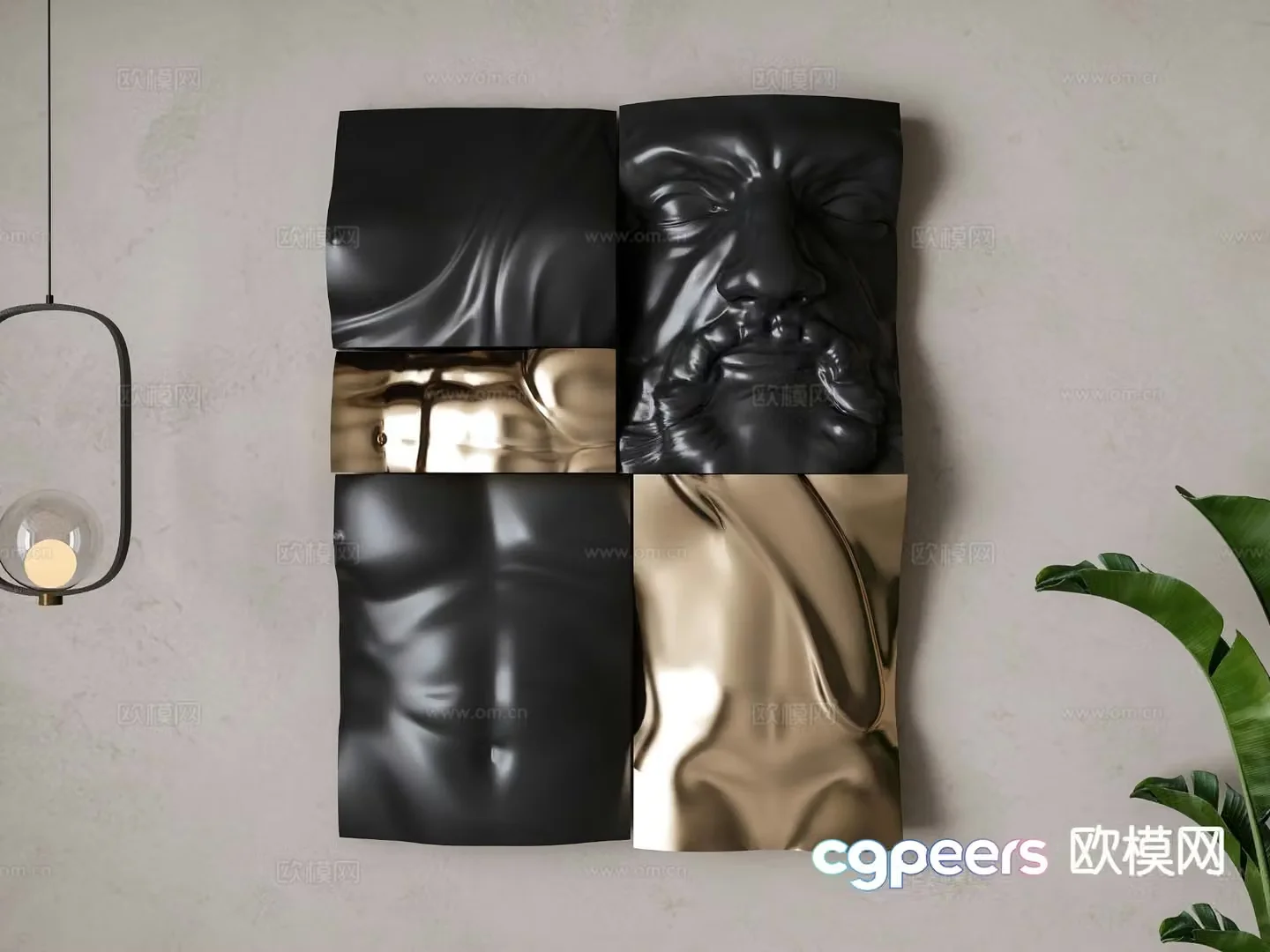 American style human body wall decoration pendant 3D model