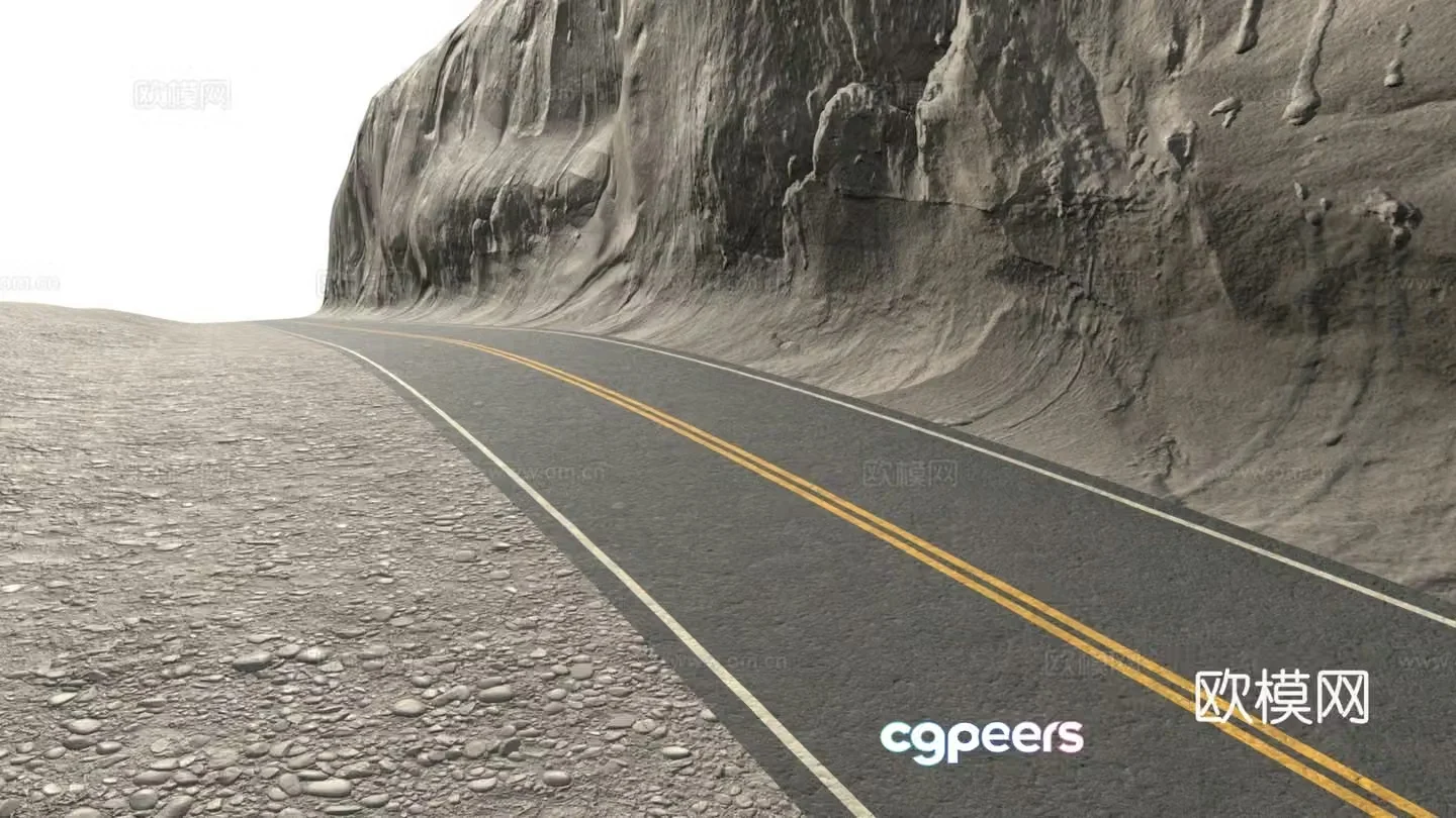 road landscape highway mountain road 3d model