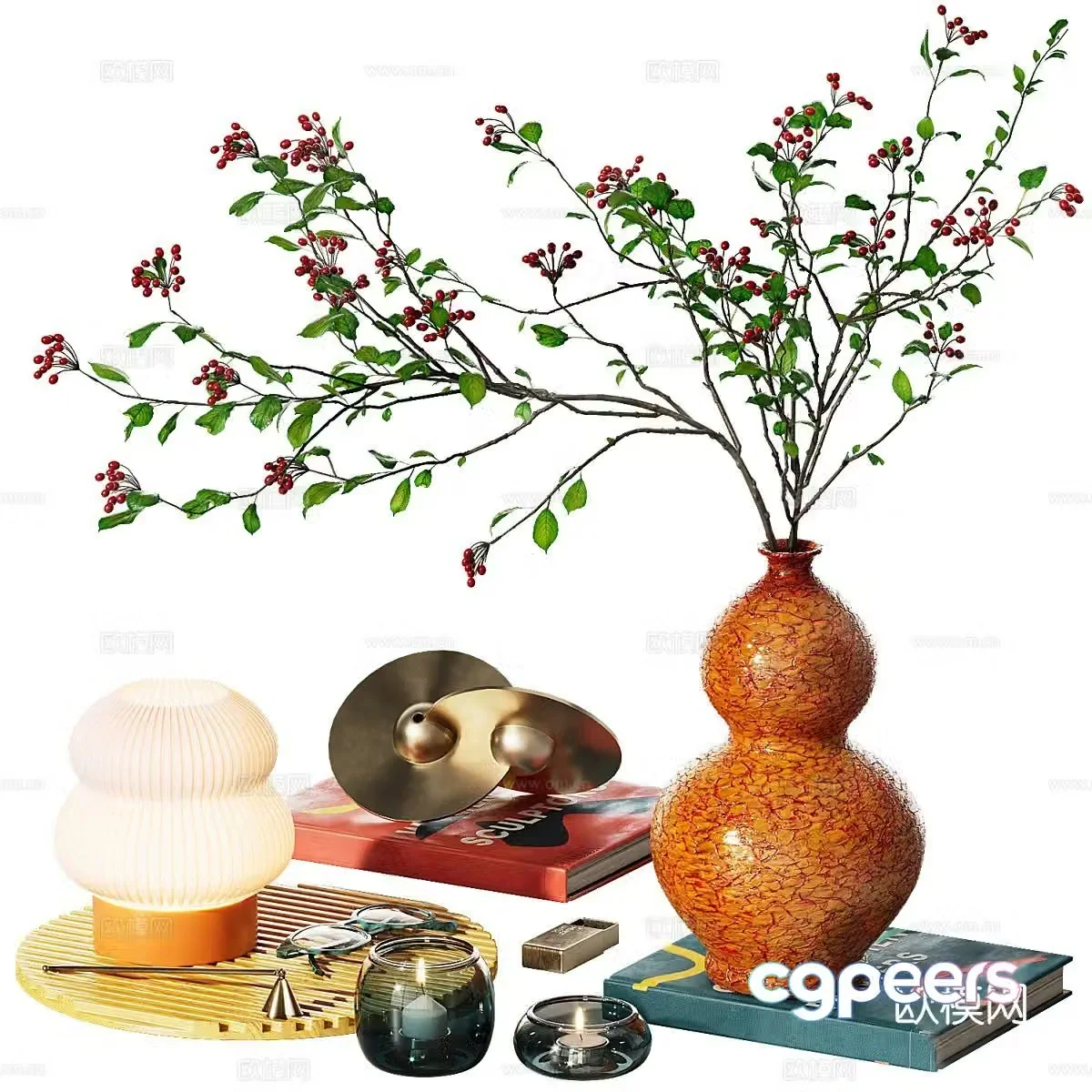 Modern decorations tableware vase table lamp 3d model