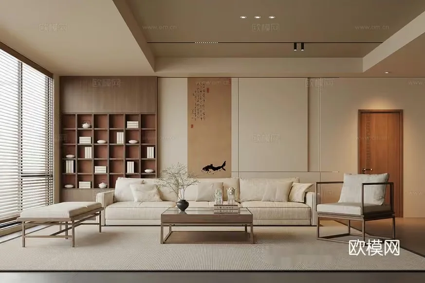 Modern Living Room 3D Model – 14344 – VRAY Render