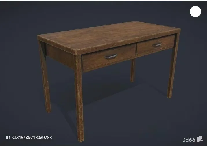 A Wooden Desk 3D Model – 2221 – VRAY Render
