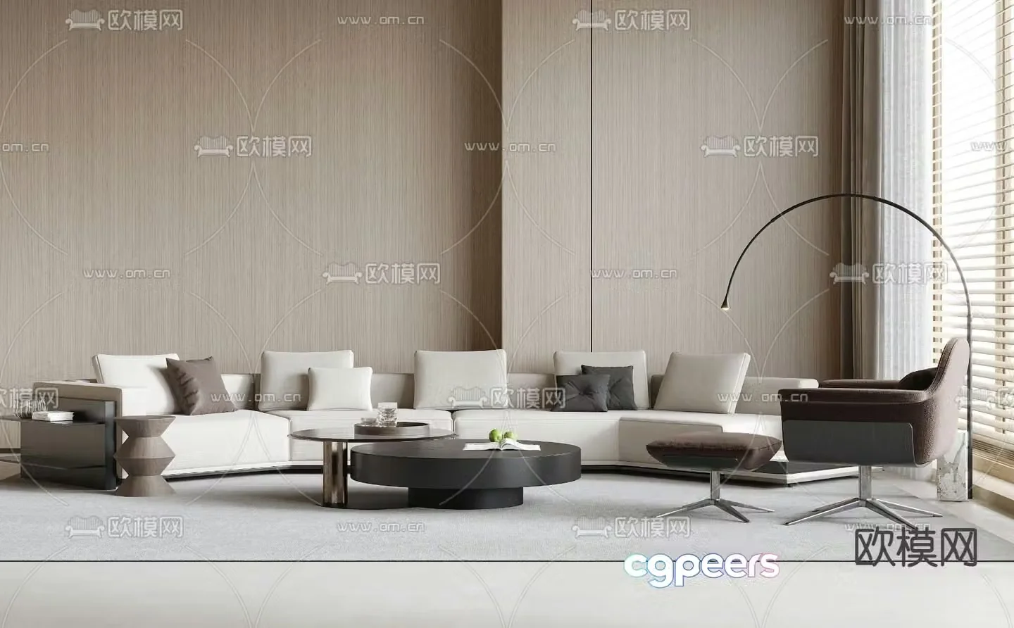 Modern modular sofa curved sofa 3d model