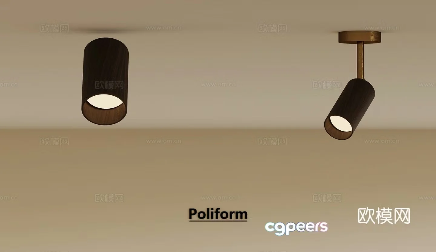 Middle-aged downlight spotlight 3d model