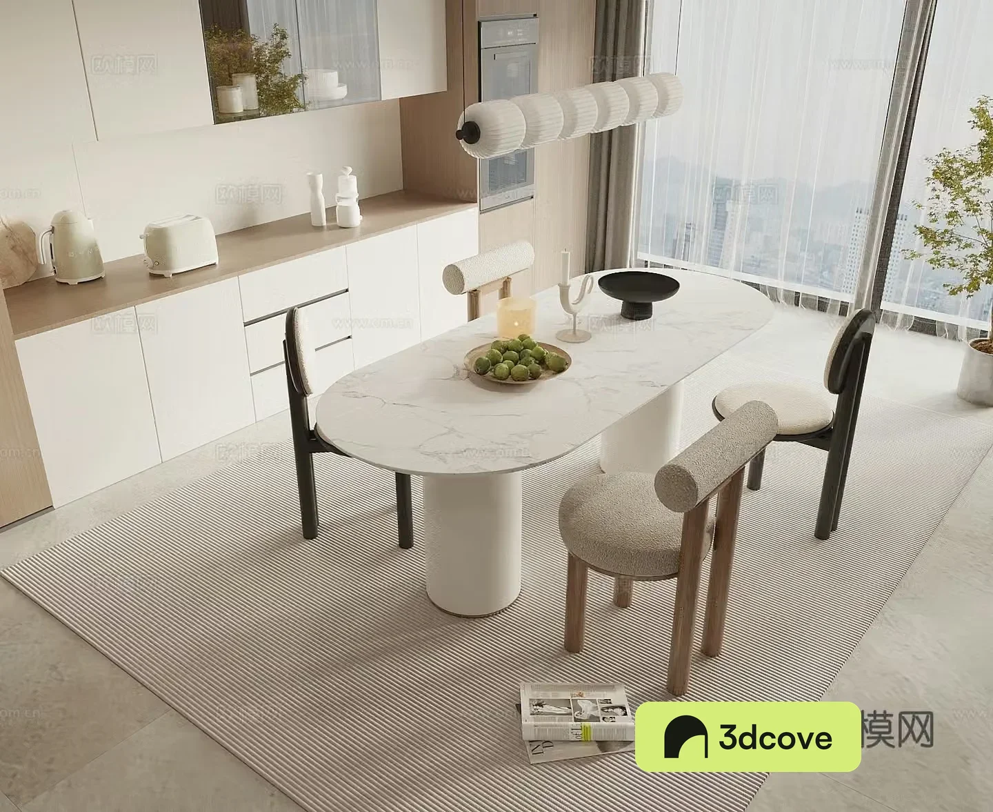 Cream style dining table and chairs