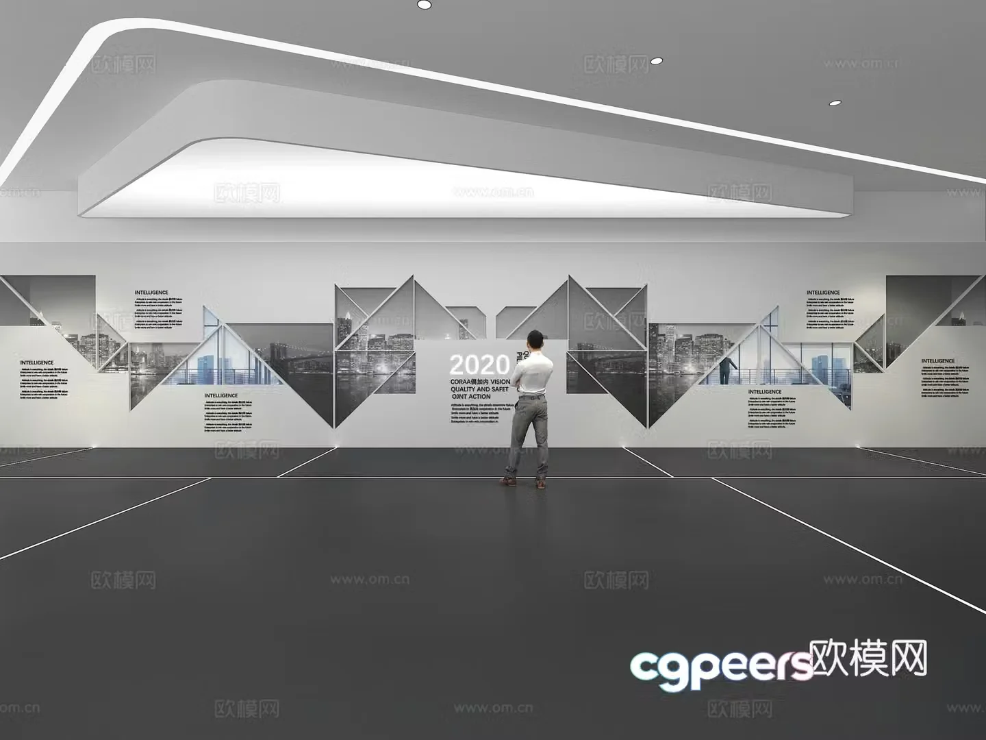 Cultural wall Corporate culture wall Display wall Education Exhibition hall Campus culture Corridor 3D model