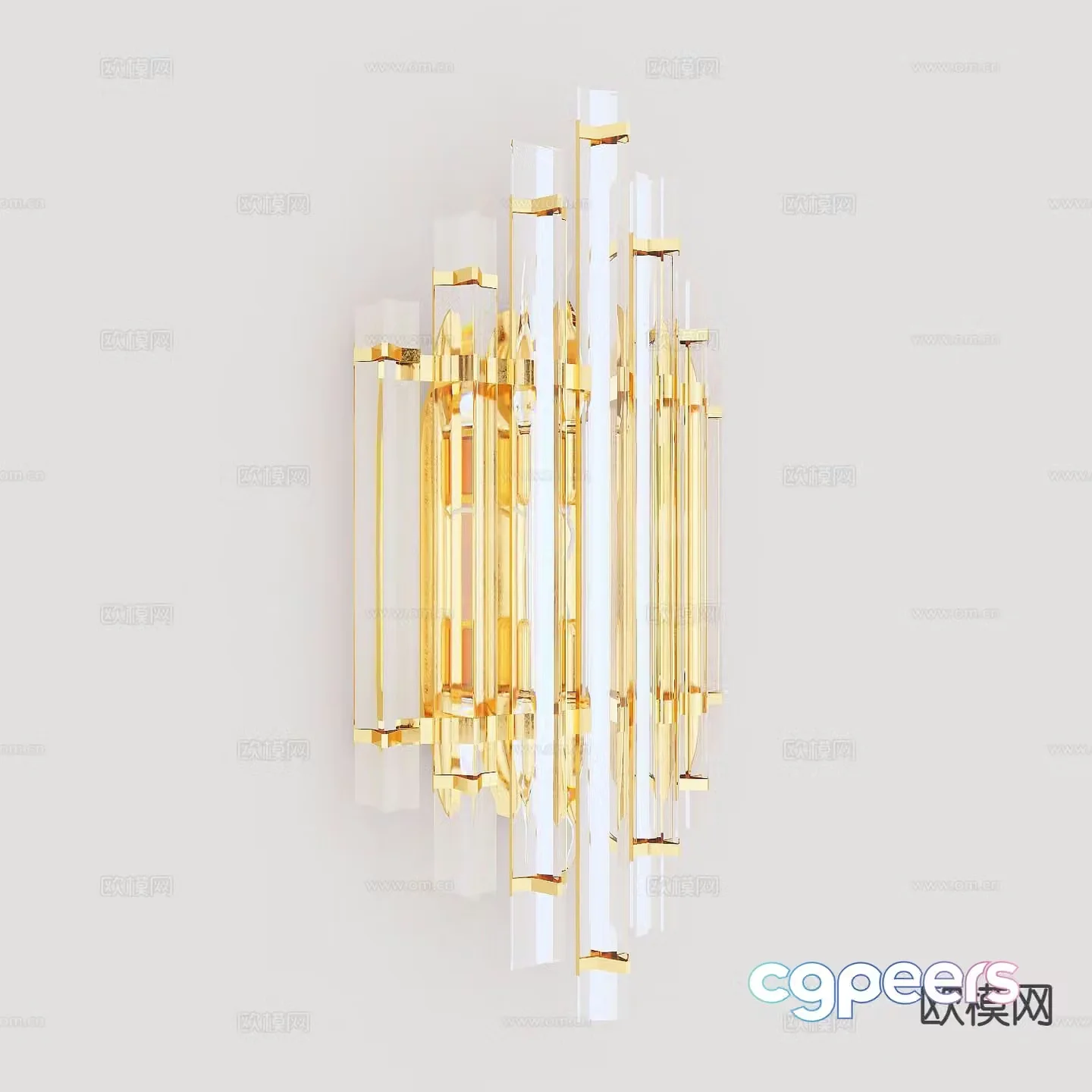 New Chinese style wall lamp glass wall lamp 3d model
